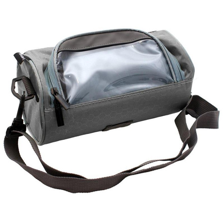 Dunlop - Handlebar bike bag / pannier with smartphone pocket (grey)