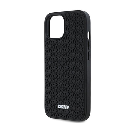 DKNY 3D Rubber Repeat Pattern - Pouzdro pro iPhone 15 / 14 / 13 (Černá)
