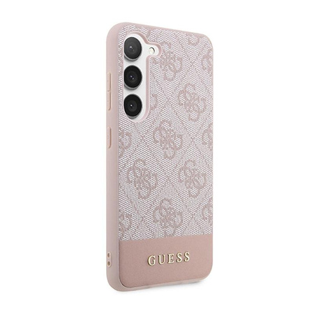 Pouzdro Guess 4G Bottom Stripe Metal Logo Collection - Samsung Galaxy S23+ (růžové)