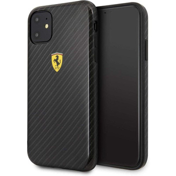 Ferrari On Truck Racing Shield Hardcase - iPhone 11 tok (Carbon Effect/Fekete)
