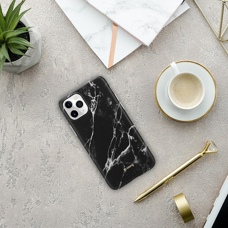 Crong Marble Case - Coque pour iPhone 11 Pro (noir)