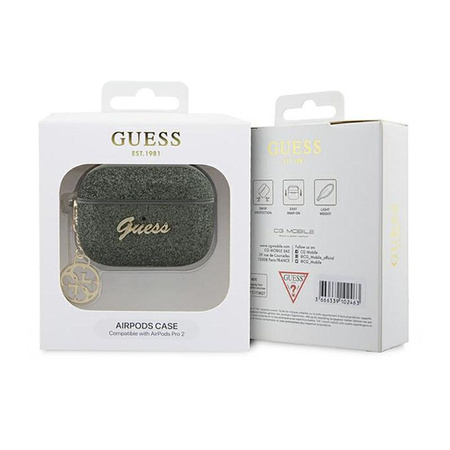 Guess 4G Glitter Flake - pouzdro pro Apple AirPods Pro 2 (zelené)