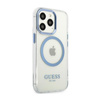 Guess Metal Outline Magsafe - Etui iPhone 13 Pro (przezroczysty / niebieski)