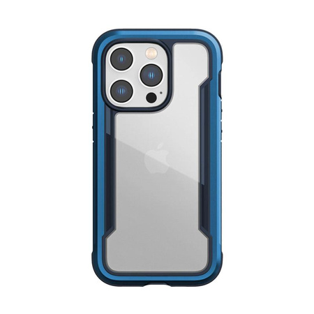 X-Doria Raptic Shield - Coque en aluminium pour iPhone 14 Pro (Testé en chute 3m) (Bleu Marine)