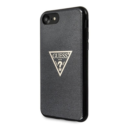 Guess Solid Glitter Triangle - Coque iPhone 8 / 7 (Noir)