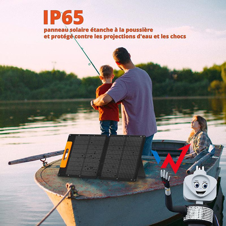 Wonder Ws60 - Solární panel / solární nabíječka 60W s výstupem USB-C PD 30W a USB-A QC 18W (černá)