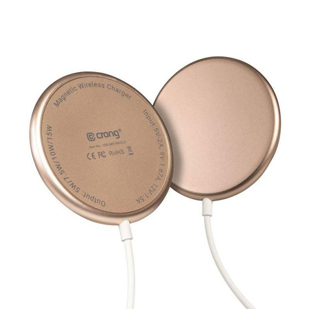 Crong MagSpot Wireless Charger - MagSafe 15W Aluminum Charger (Gold)