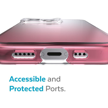 Speck Presidio Perfect-Clear + Ombre - iPhone 13 Pro Case with MICROBAN Coating (Clear/Vintage Rose)