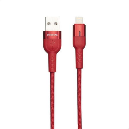 Borofone Starlight - USB to Lightning connection cable 1.2 m (red)