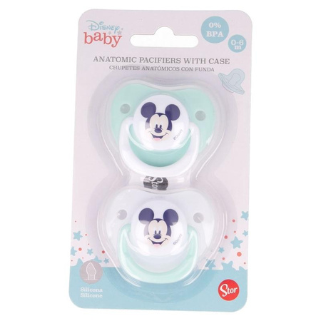 Mickey Mouse - Anatomischer Schnuller 2 Stück 0-6m (Cool)
