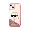 Karl Lagerfeld Liquid Glitter NFT Karl's Head - iPhone 14 Plus Tasche (rosa)