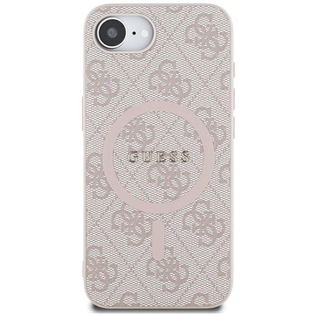 Guess 4G Ring Classic Logo MagSafe - pouzdro pro iPhone 16e (růžové)