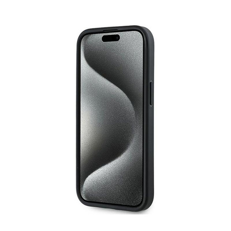 Karl Lagerfeld Diagonal gesteppte Schrift - iPhone 14 / 15 / 13 Tasche (schwarz)