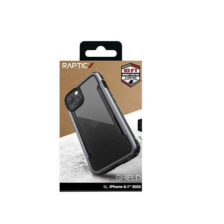 X-Doria Raptic Shield - Coque en aluminium pour iPhone 14 (Testé en chute de 3m) (Noir)