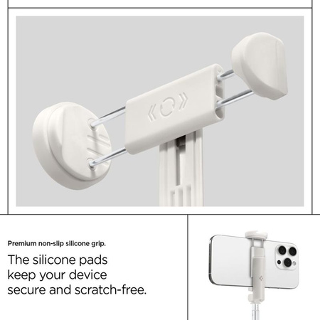 Spigen S541W Bluetooth Selfie Stick Tripod – Stativ na smartphone / držák selfie tyče (Dune Beige)