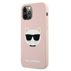 Karl Lagerfeld Choupette Head Silicone - pouzdro pro iPhone 12 Pro Max (růžové)