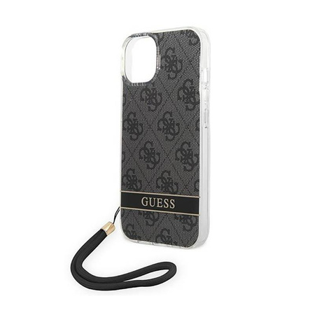 Guess 4G Print Cord - pouzdro se šňůrkou na iPhone 14 (černé)