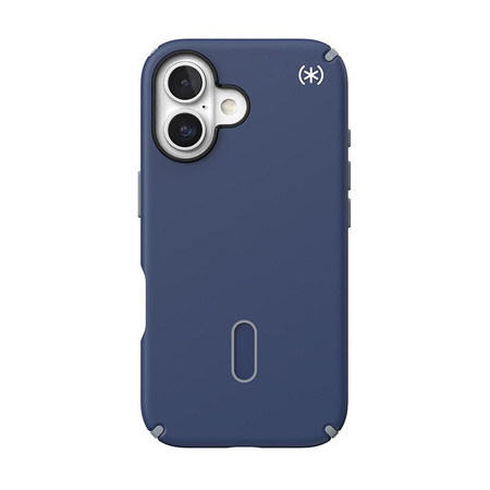 Speck Presidio2 Pro ClickLock & MagSafe - Coque pour iPhone 16 (Bleu côtier / Gris poussière / Blanc)