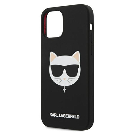 Karl Lagerfeld Choupette Head szilikon - iPhone 12 / iPhone 12 Pro tok (fekete)