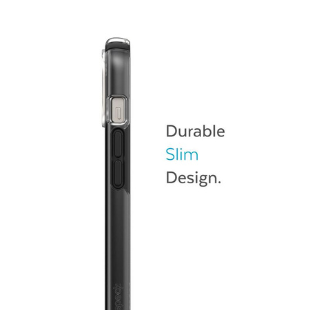 Speck Presidio Perfect-Clear mit Impact Geometry - iPhone 15 Plus / 14 Plus Hülle mit MICROBAN-Beschichtung (Transparent / Schwarz)