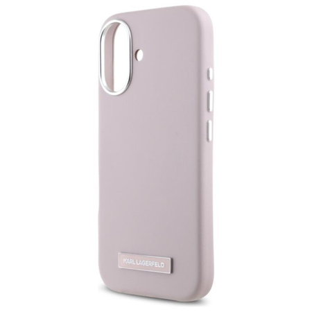 Karl Lagerfeld FW Metallplatte MagSafe - iPhone 16 Tasche (rosa)