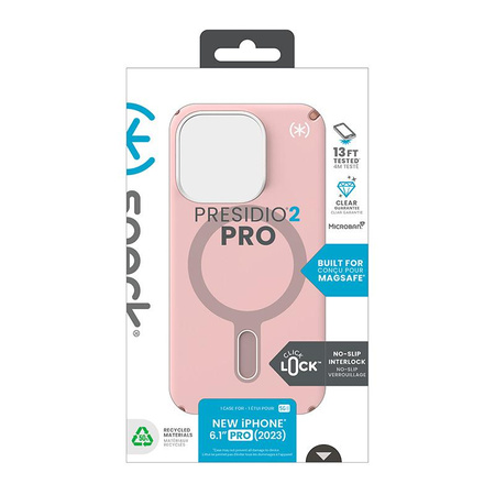 Speck Presidio2 Pro ClickLock & MagSafe - pouzdro pro iPhone 15 Pro (Dahlia Pink/Rose Copper)