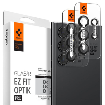 Spigen Optik Pro GLAS.TR EZ Fit Camera Protector 2-Pack - Verre de protection pour Samsung Galaxy S24 Ultra (2 pces) (Noir)