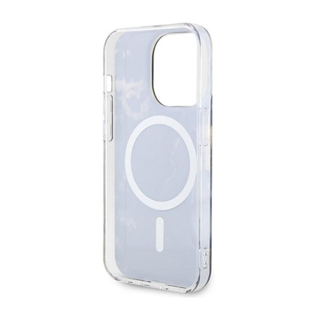 Guess Golden Marble MagSafe - Coque pour iPhone 14 Pro Max (Noir)