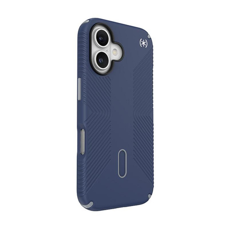 Speck Presidio2 Grip ClickLock & MagSafe - Coque pour iPhone 16 (Bleu côtier / Gris poussière / Blanc)