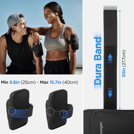 Spigen A702 Dynamic Shield Armband - tok / sport karszalag okostelefonhoz 6,9" méretig (fekete)