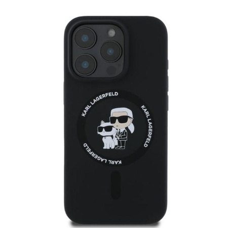 Karl Lagerfeld szilikon Karl & Choupette Ring MagSafe - iPhone 16 Pro tok (fekete)