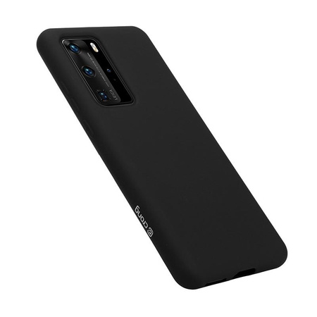ETUI CZARNE SILIKONOWE DO HUAWEI P40 PRO, Crong Eleganckie, z Mikrofibrą