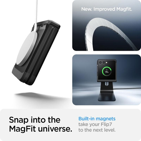 Spigen Tough Armor Pro MagSafe - Etui pour Samsung Galaxy Z Flip 7 (Noir)