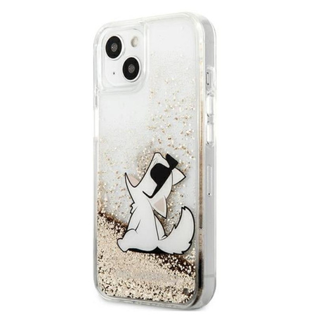 Karl Lagerfeld Liquid Glitter Choupette Fun - iPhone 13 Mini Case (Gold)