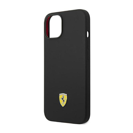 Silikonové kovové pouzdro Ferrari - iPhone 14 Plus (černé)