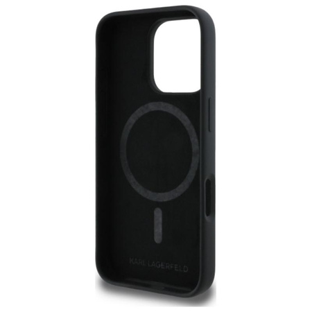 Karl Lagerfeld Silicone Double Heads Print MagSafe - iPhone 16 Pro Max Case (black)