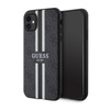 Guess 4G Gedruckte Streifen MagSafe - iPhone 11 Tasche (Schwarz)