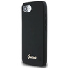 Guess Silicone Script Metal Logo MagSafe - pouzdro pro iPhone 16e (černé)