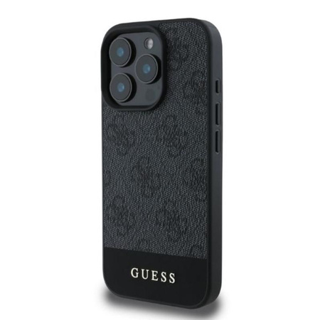 Guess 4G Bottom Stripe – Pouzdro pro iPhone 16 Pro (šedé)