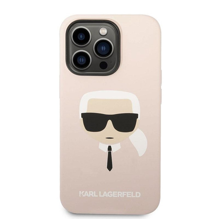 Karl Lagerfeld szilikon ikonikus Karl`s Head MagSafe - iPhone 14 Pro Max tok (rózsaszín)