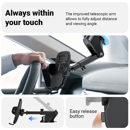 Crong Carclip Dashboard and Windshield Car Holder - black