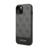 Guess 4G Bottom Stripe Metal Logo Collection - Coque pour iPhone 14 Plus (gris)