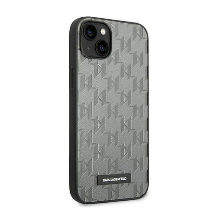 Karl Lagerfeld Saffiano Mono Metal Logo - pouzdro pro iPhone 14 Plus (šedé)