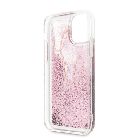 Karl Lagerfeld Signature Glitter Case - iPhone 11 tok (rózsaarany)