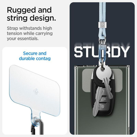 Spigen Universal Strap Set Crossbody & Wrist - Bandoulière + dragonne pour téléphone portable (Mute Blue)