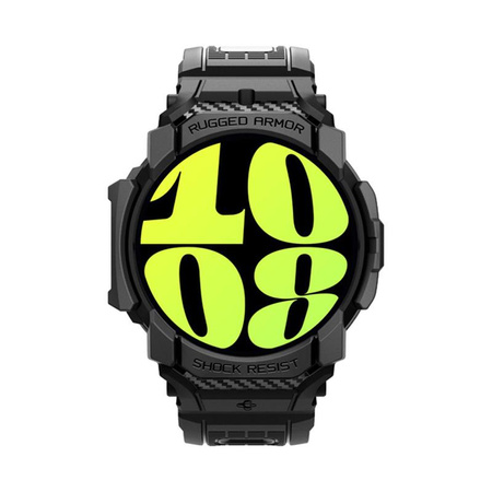Spigen Rugged Armor Pro - Bracelet + étui pour Samsung Galaxy Watch 7 40 mm (Noir mat)