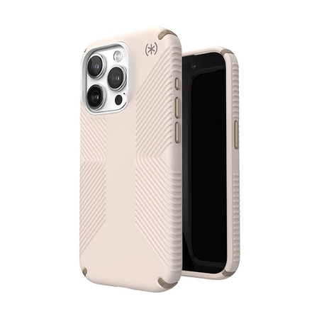 Speck Presidio2 Grip - iPhone 15 Pro tok (fehérített csont / örökarany / mogyoróbarna)