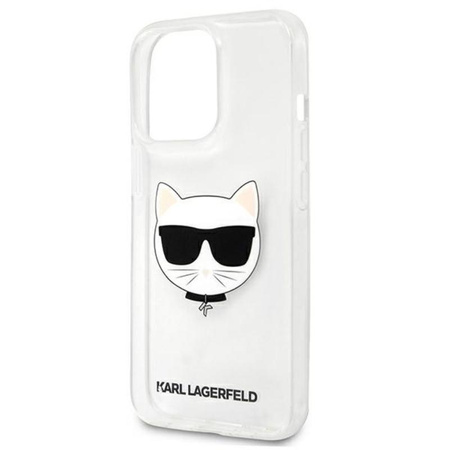 Karl Lagerfeld Choupette Head - pouzdro pro iPhone 13 Pro (průhledné)