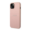 Guess Saffiano Metal Logo Stripes - iPhone 14 Plus Case (pink)