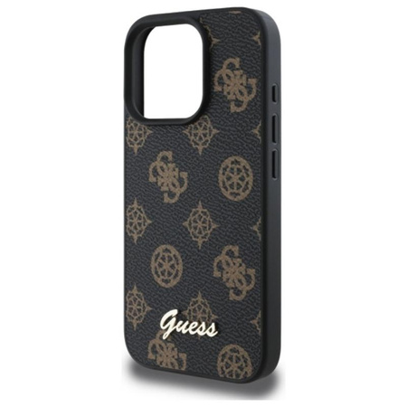 Guess Peony Script MagSafe - Pouzdro pro iPhone 16 Pro Max (černý)